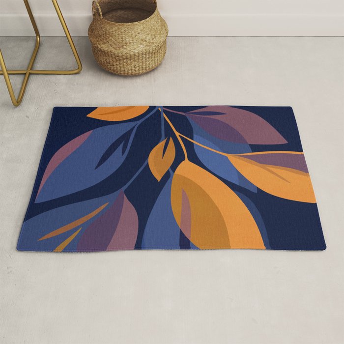 Scorpio Dark Abstract Botanical Rug Gallery Image 1