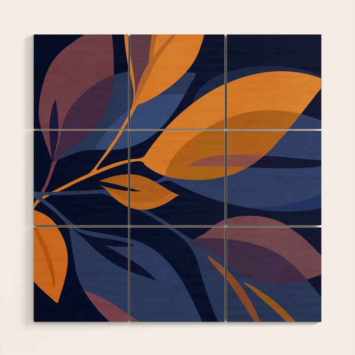 Scorpio Dark Abstract Botanical Wood Wall Art Gallery Image 1