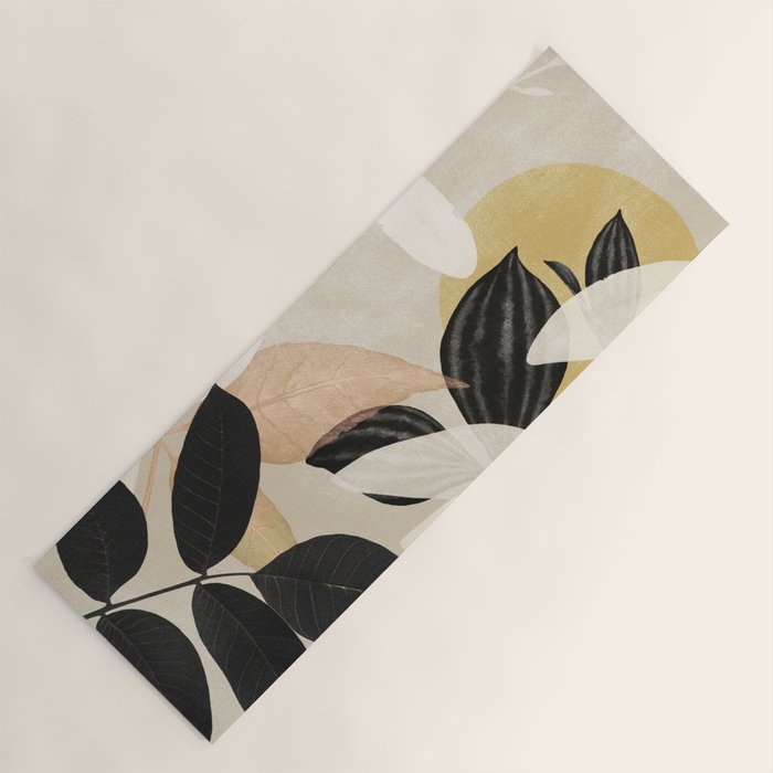 Minimal Abstract Art Tropical Leaves 2 Yoga Mat Gallery Image 1