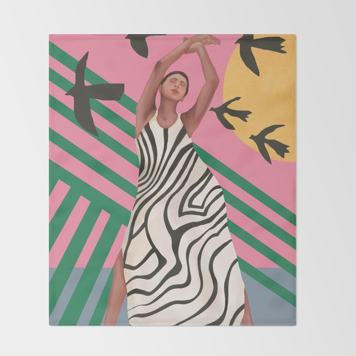 The Zebra Ate the Sun Throw Blanket Gallery Image 2