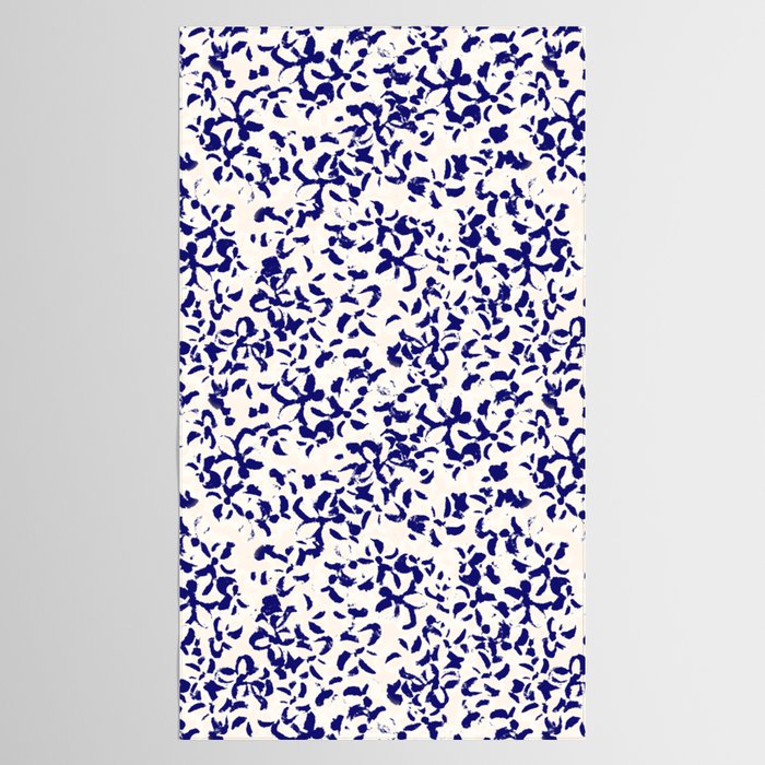 Mediterranean blue handmade floral Tablecloth Gallery Image 2