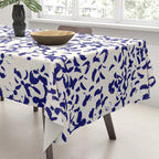 Mediterranean blue handmade floral Tablecloth Gallery Image 3