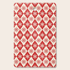 Festive Red & White Snowflake Pattern Cutting Board Gallery Image 1