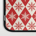 Festive Red & White Snowflake Pattern Laptop Sleeve Gallery Image 3
