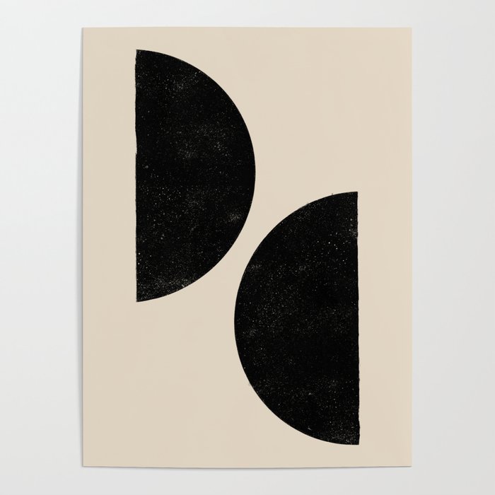 Half Moons in Black + Cream Poster Gallery Image 1