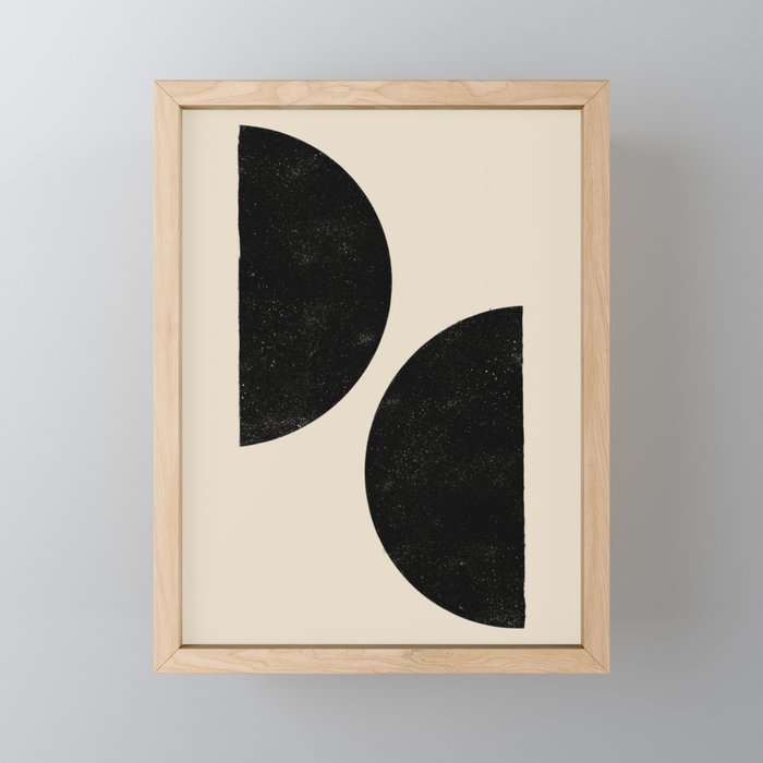 Half Moons in Black + Cream Mini Art Print Gallery Image 1