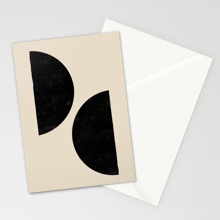 Half Moons in Black + Cream Stationery Card Gallery Image 2