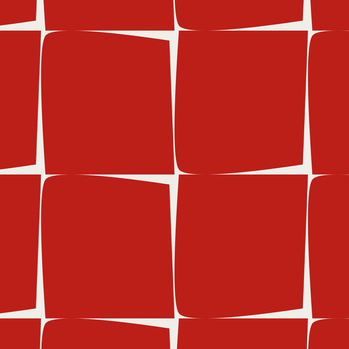 Mid Century Modern Flux Minimalist Check Grid Pattern in Red and Cream Coffee Mug Gallery Image 2