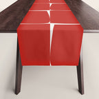 Mid Century Modern Flux Minimalist Check Grid Pattern in Red and Cream Table Runner Gallery Image 1