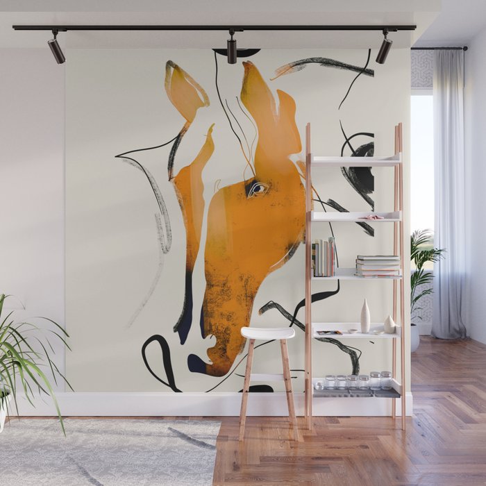 Abstract Minimal Horse 2 Wall Mural Gallery Image 1