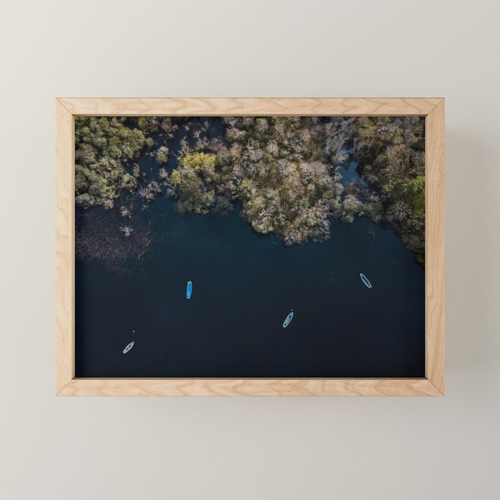 Drone photography | Aerial in Ireland above a lake Mini Art Print Gallery Image 1