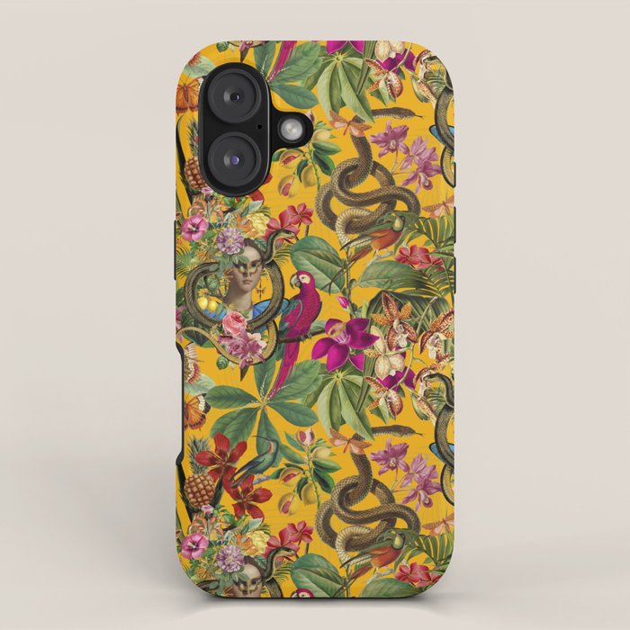 Snake Princess Tropical Jungle Vibes Multicolor Yellow iPhone Case Gallery Image 1
