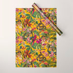 Snake Princess Tropical Jungle Vibes Multicolor Yellow Wrapping Paper Gallery Image 1