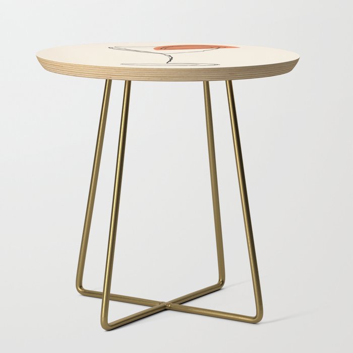 Minimalist Orange Martini Cocktail Drink Side Table Gallery Image 1