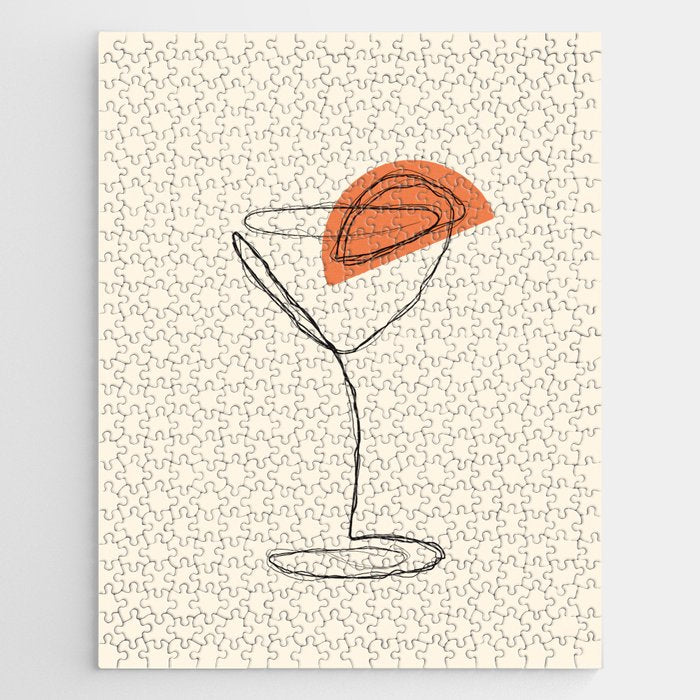 Minimalist Orange Martini Cocktail Drink Jigsaw Puzzle Gallery Image 1