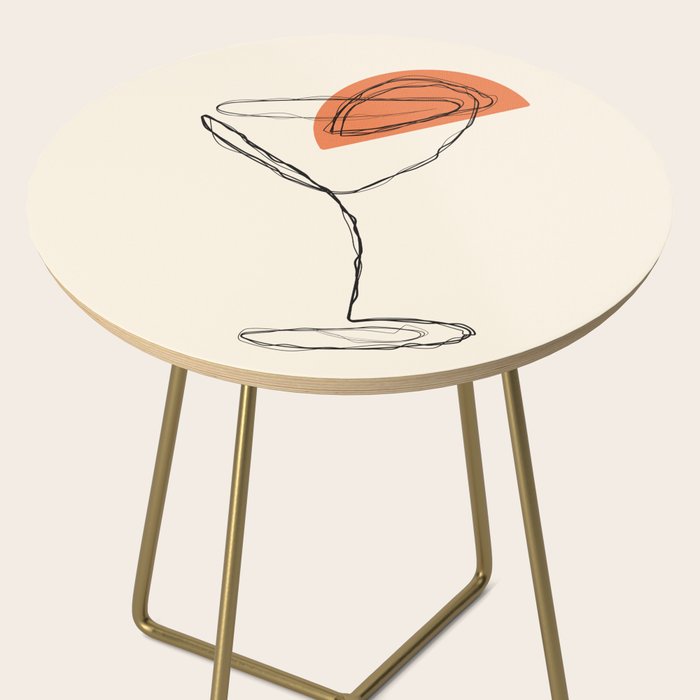 Minimalist Orange Martini Cocktail Drink Side Table Gallery Image 2