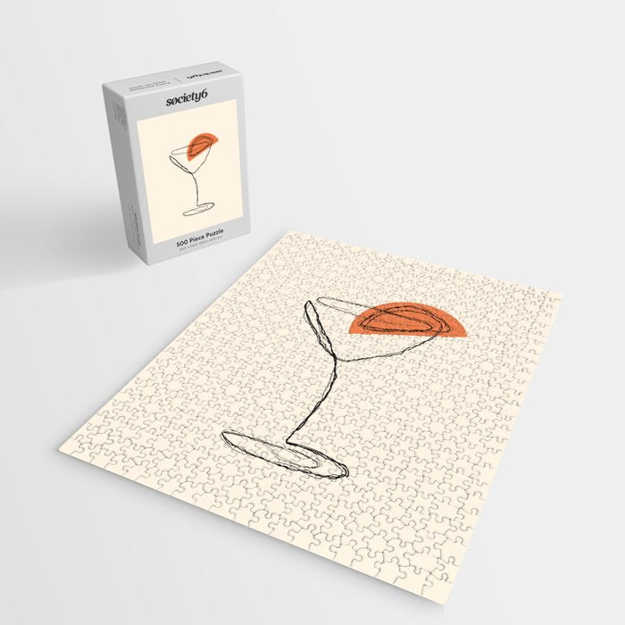 Minimalist Orange Martini Cocktail Drink Jigsaw Puzzle Gallery Image 2