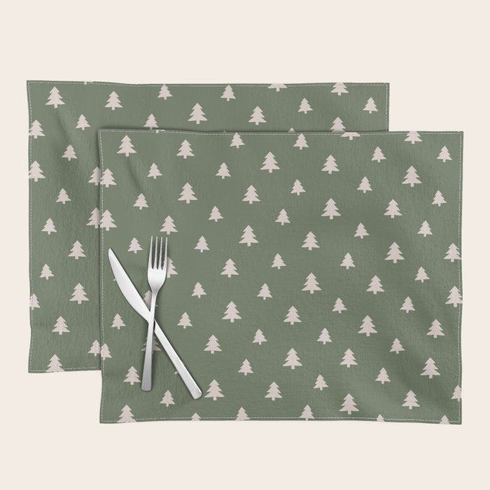 Christmas Tree Pattern Green Placemat Gallery Image 1