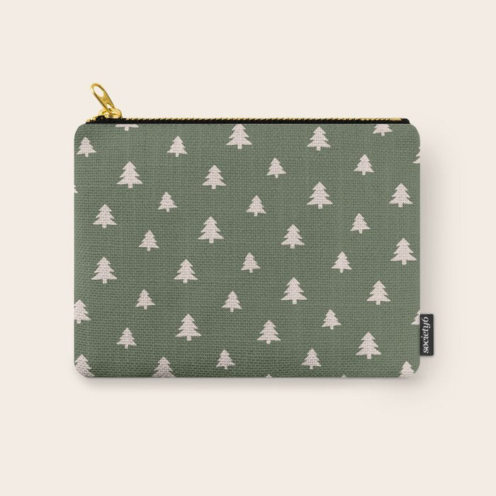 Christmas Tree Pattern Green Carry All Pouch Gallery Image 1
