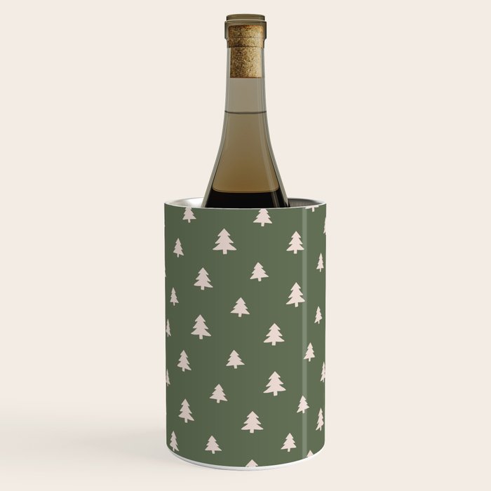 Christmas Tree Pattern Green Wine Chiller Gallery Image 1