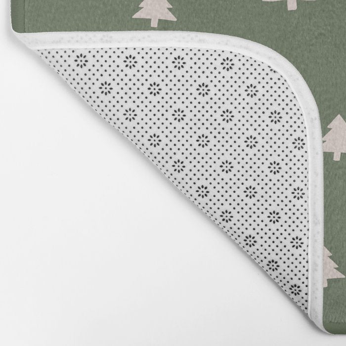 Christmas Tree Pattern Green Bath Mat Gallery Image 2