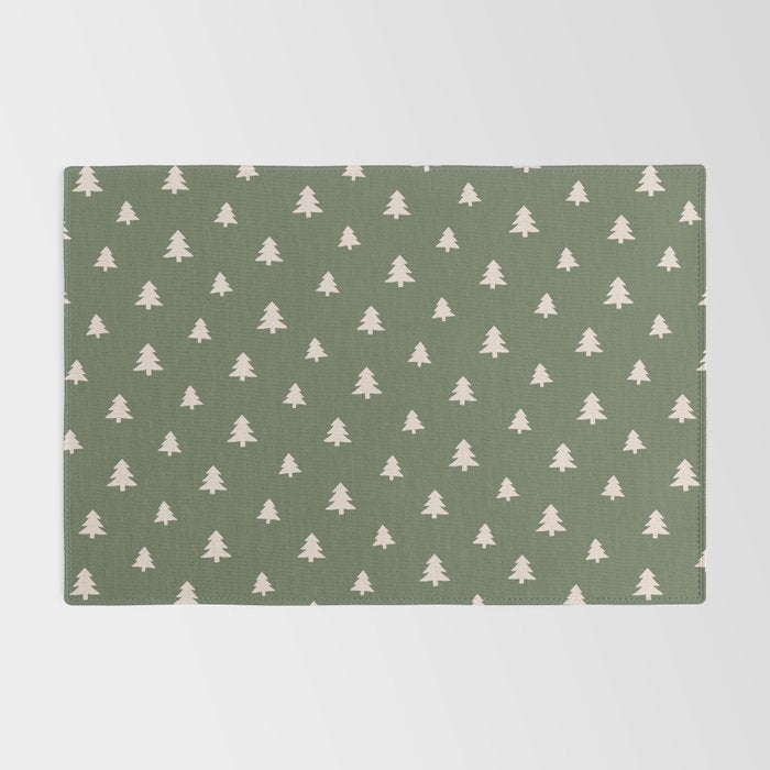 Christmas Tree Pattern Green Rug Gallery Image 2