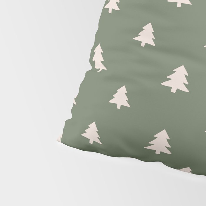 Christmas Tree Pattern Green Pillow Sham Gallery Image 4