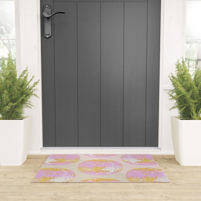 Disco Ball - Peach Welcome Mat Gallery Image 3