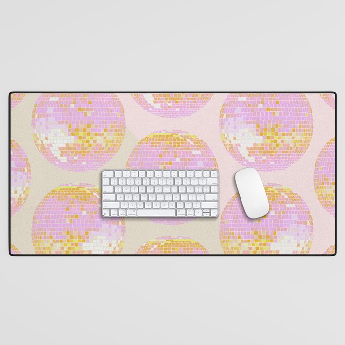 Disco Ball - Peach Desk Mat Gallery Image 1