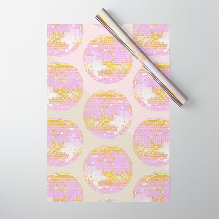 Disco Ball - Peach Wrapping Paper Gallery Image 1