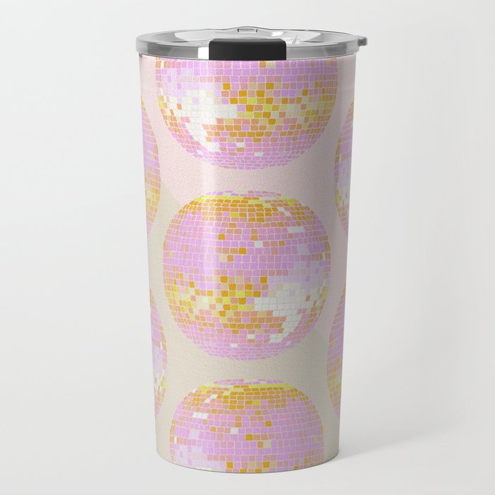 Disco Ball - Peach Travel Mug Gallery Image 1