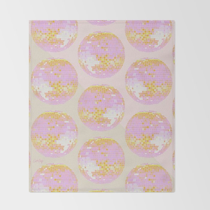 Disco Ball - Peach Throw Blanket Gallery Image 2