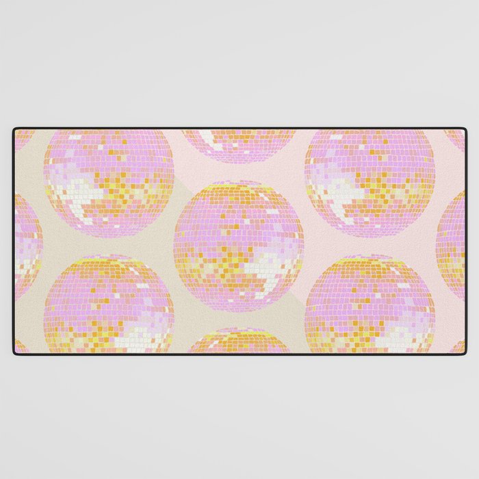 Disco Ball - Peach Desk Mat Gallery Image 3