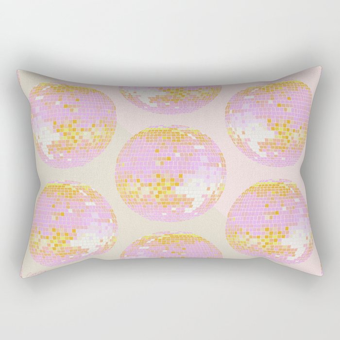Disco Ball - Peach Rectangular Pillow Gallery Image 2