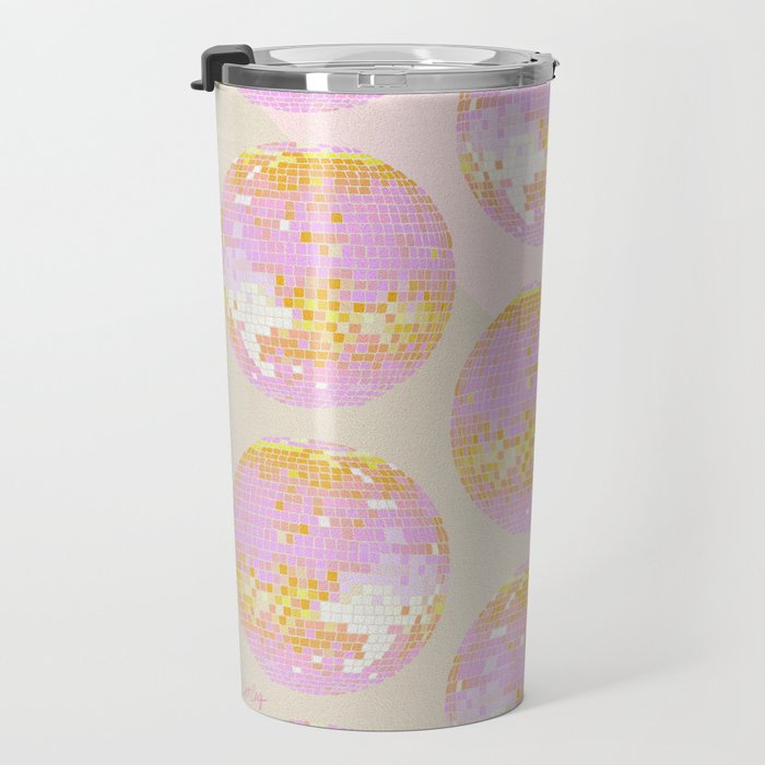 Disco Ball - Peach Travel Mug Gallery Image 3