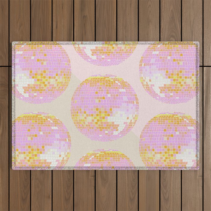 Disco Ball - Peach Outdoor Rug Gallery Image 1