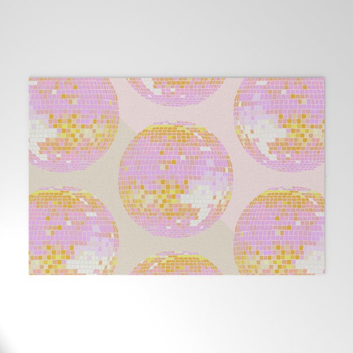 Disco Ball - Peach Welcome Mat Gallery Image 1