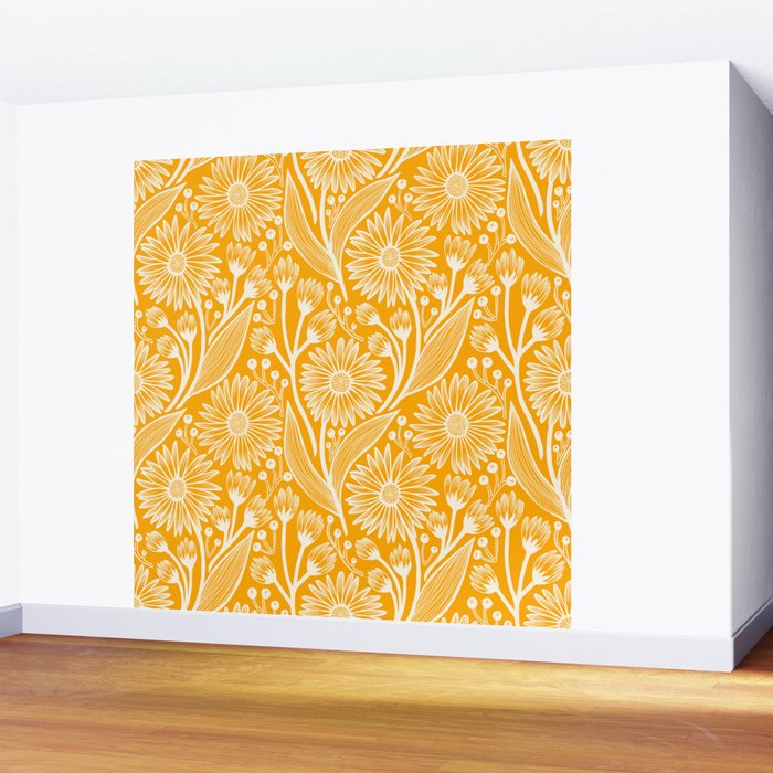 Saffron Coneflowers Wall Mural Gallery Image 2