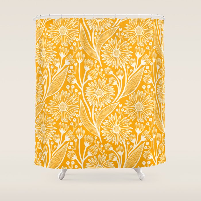 Saffron Coneflowers Shower Curtain Gallery Image 1