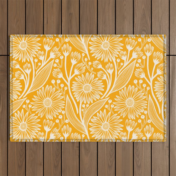 Saffron Coneflowers Outdoor Rug Gallery Image 1