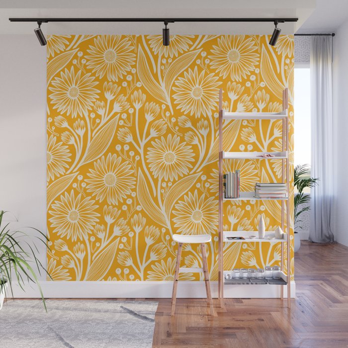 Saffron Coneflowers Wall Mural Gallery Image 1