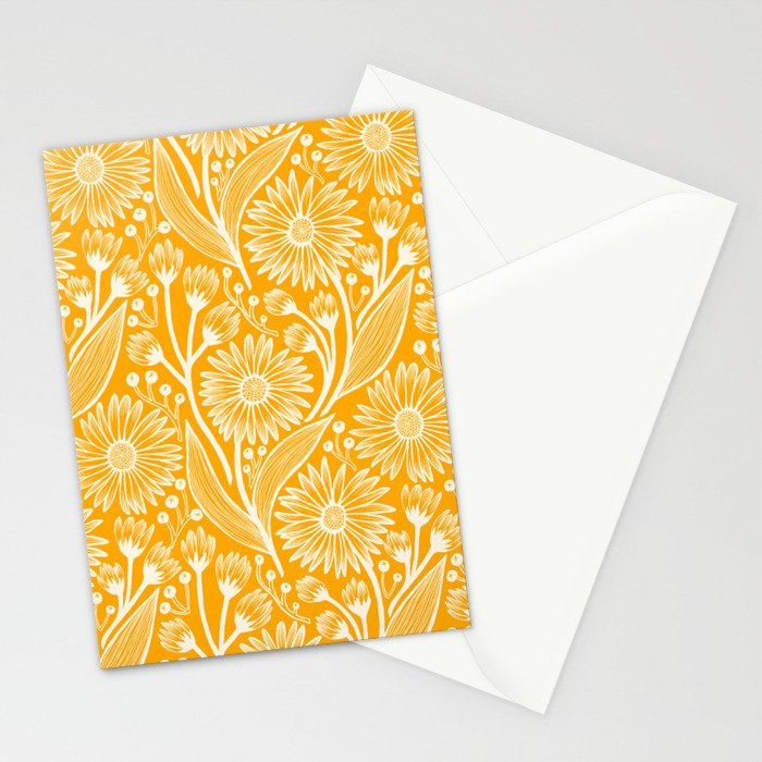 Saffron Coneflowers Stationery Card Gallery Image 2