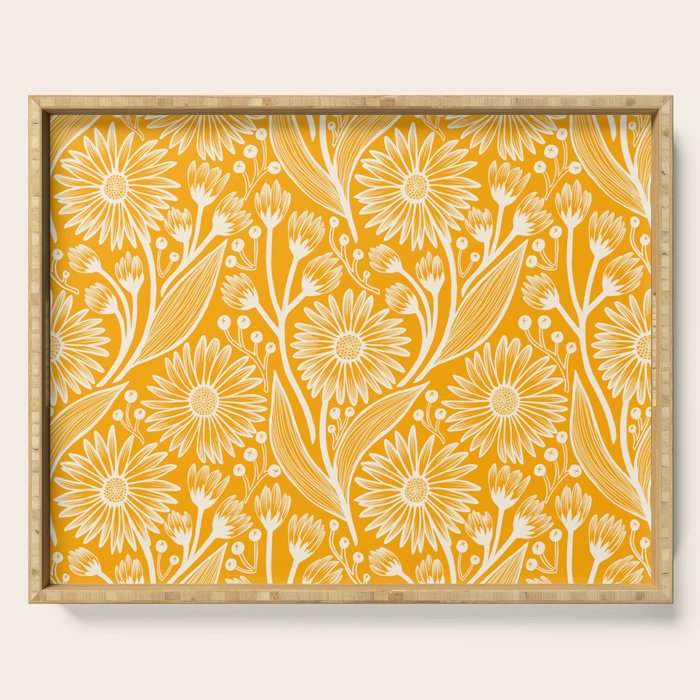 Saffron Coneflowers Serving Tray Gallery Image 1