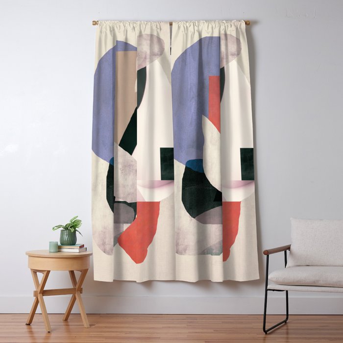 Abstract Collage 2 Window Curtain Gallery Image 5