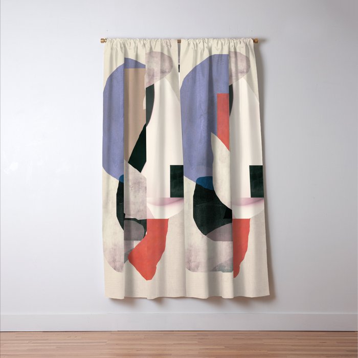 Abstract Collage 2 Window Curtain Gallery Image 3