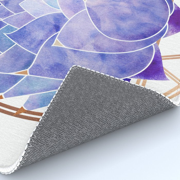 Violet Zen Lotus Flower Watercolor Rug Gallery Image 4