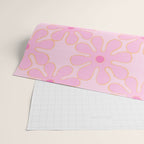 Pink Floral 70s Style Groovy Flowers Wrapping Paper Gallery Image 2