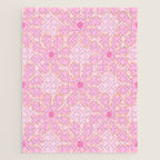 Pink Floral 70s Style Groovy Flowers Jigsaw Puzzle Gallery Image 1