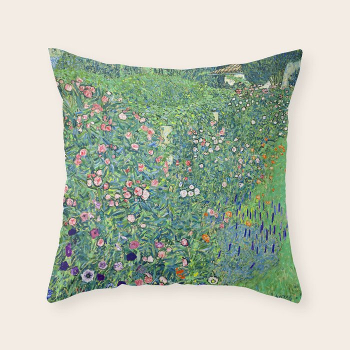 Gustav Klimt Italian Garden Throw Pillow Gallery Image 1