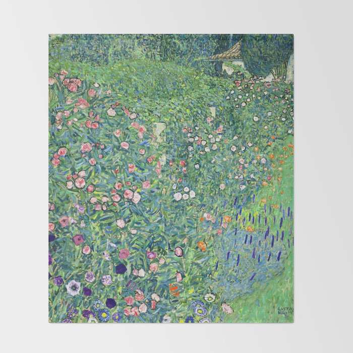 Gustav Klimt Italian Garden Throw Blanket Gallery Image 2